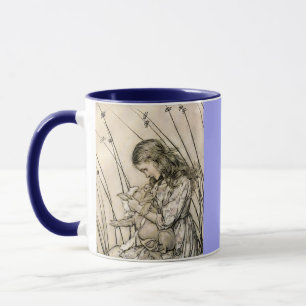 Gepersonaliseerde Jouw naam Vintage Alice in Wonde Mok