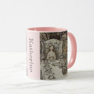 Gepersonaliseerde Jouw naam Vintage Alice in Wonde Mok