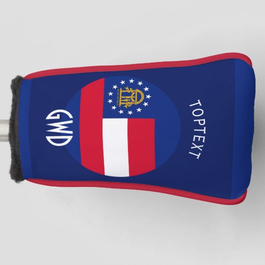 Gepersonaliseerde Jouw tekst Georgia-staatsvlag op Golfheadcover (Voorkant)