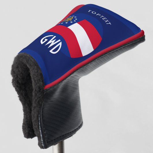 Gepersonaliseerde Jouw tekst Georgia-staatsvlag op Golfheadcover (3/4 voorkant)