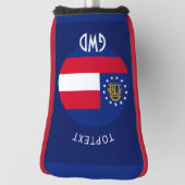 Gepersonaliseerde Jouw tekst Georgia-staatsvlag op Golfheadcover (Draai 90)