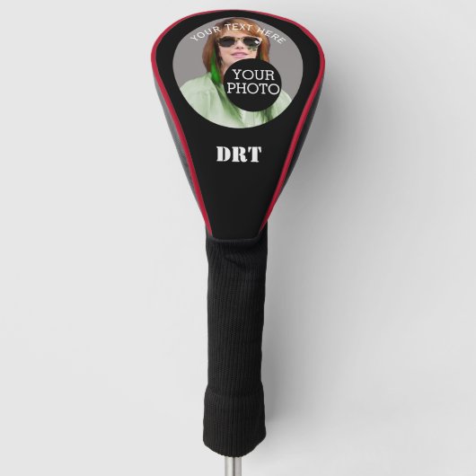 Gepersonaliseerde Jouw tekst Monogram Uw Afbeeldin Golfheadcover (Voorkant)