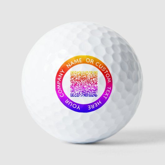 Gepersonaliseerde Jouw tekst QR Code stempels Golf Golfballen (Voorkant)