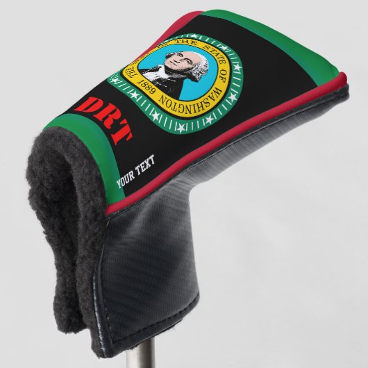 Gepersonaliseerde Jouw tekst Washington State Flag Golfheadcover (3/4 voorkant)