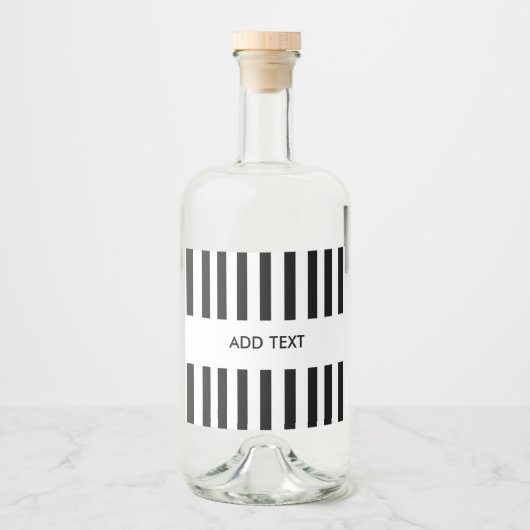 Gepersonaliseerde Jouw tekst Zwart & Wit Scheidsre Likeurfles Etiket (Voorkant)