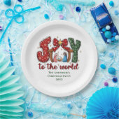 Gepersonaliseerde Joy Manger Scene Kerstvakantie Papieren Bordje (Feest)