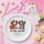 Gepersonaliseerde Joy Manger Scene Kerstvakantie Papieren Bordje (Feest)