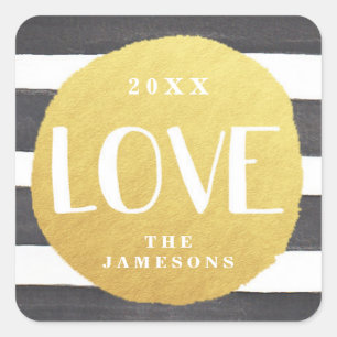 Gepersonaliseerde Joyous Stripes Stickers / LIEFDE
