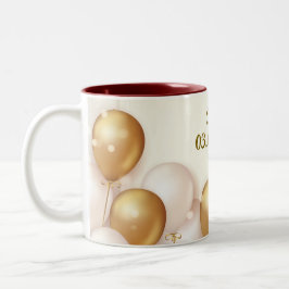 Gepersonaliseerde Jubileum Gifts - Custom Birthday Tweekleurige Koffiemok