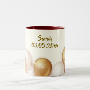 Gepersonaliseerde Jubileum Gifts - Custom Birthday Tweekleurige Koffiemok