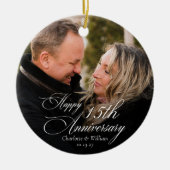 Gepersonaliseerde Jubileum trouwfoto Keramisch Ornament (Voorkant)