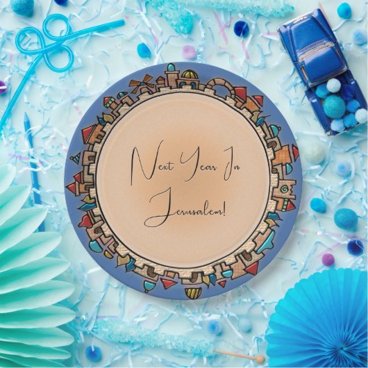 Gepersonaliseerde Judaica Jerusalem Papieren Bordje (Feest)