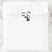 Gepersonaliseerde Judo Panda Cartoon Black Belt Ronde Sticker (Tas)