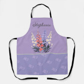 Gepersonaliseerde Juli Geboorte Bloem Aangepaste N Schort (Voorkant)