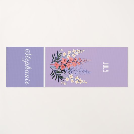 Gepersonaliseerde Juli Geboorte Bloem Aangepaste N Yogamat (Voorkant (horizontaal))