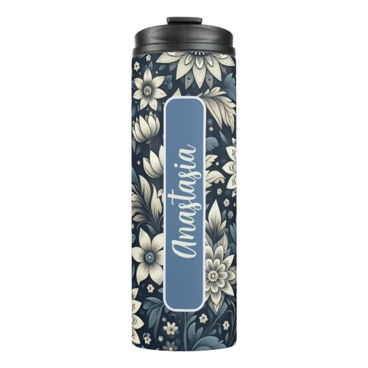 Gepersonaliseerde Juli Geboorte Bloem Larkspur 16  Thermosbeker (Voorkant)