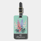 Gepersonaliseerde Juli Geboortebloem Bagagelabel (Voorkant verticaal)