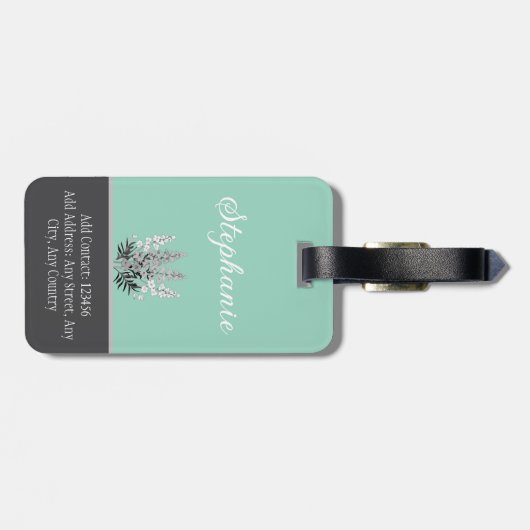 Gepersonaliseerde Juli Geboortebloem Bagagelabel (Achterkant horizontaal)