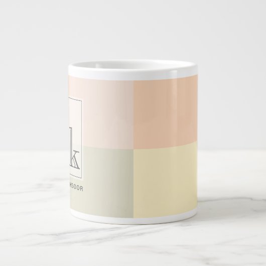 Gepersonaliseerde Jumbo Kleurblok Mok | Monogram (Voorkant)