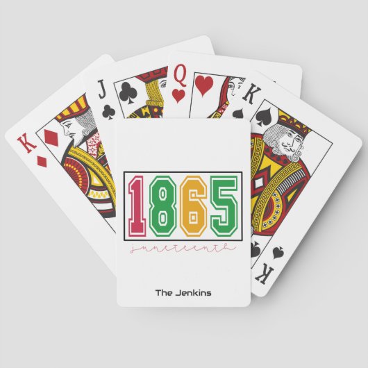 Gepersonaliseerde Juneteenth - Zwarte Geschiedenis Pokerkaarten (Achterkant)