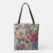 Gepersonaliseerde juni Geboorte Bloem het Roos Tote Bag (Achterkant)