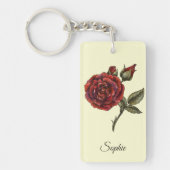 Gepersonaliseerde juni Geboorte Bloem Roos Sleutel Sleutelhanger (Voorkant)