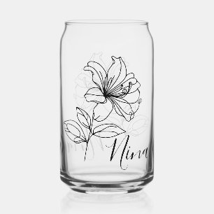 Gepersonaliseerde juni Honeysuckle Geboorte Bloem Blikvorm Glas