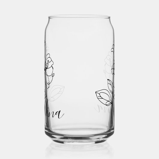 Gepersonaliseerde juni Honeysuckle Geboorte Bloem  Blikvorm Glas (Links)