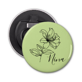 Gepersonaliseerde juni Honeysuckle Geboorte Bloem Button Flesopener