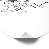 Gepersonaliseerde juni Honeysuckle Geboorte Bloem  Foto Afdruk (Hoek)