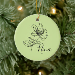 Gepersonaliseerde juni Honeysuckle Geboorte Bloem Keramisch Ornament
