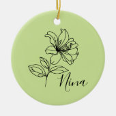 Gepersonaliseerde juni Honeysuckle Geboorte Bloem  Keramisch Ornament (Voorkant)
