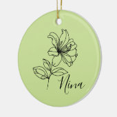 Gepersonaliseerde juni Honeysuckle Geboorte Bloem  Keramisch Ornament (Links)