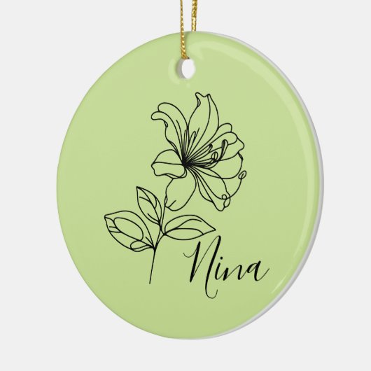 Gepersonaliseerde juni Honeysuckle Geboorte Bloem  Keramisch Ornament (Links)