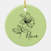 Gepersonaliseerde juni Honeysuckle Geboorte Bloem  Keramisch Ornament (Achterkant)