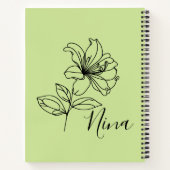 Gepersonaliseerde juni Honeysuckle Geboorte Bloem Notitieboek (Achterkant)