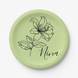 Gepersonaliseerde juni Honeysuckle Geboorte Bloem Papieren Bordje