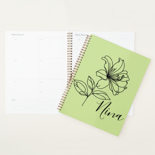 Gepersonaliseerde juni Honeysuckle Geboorte Bloem Planner (Display)