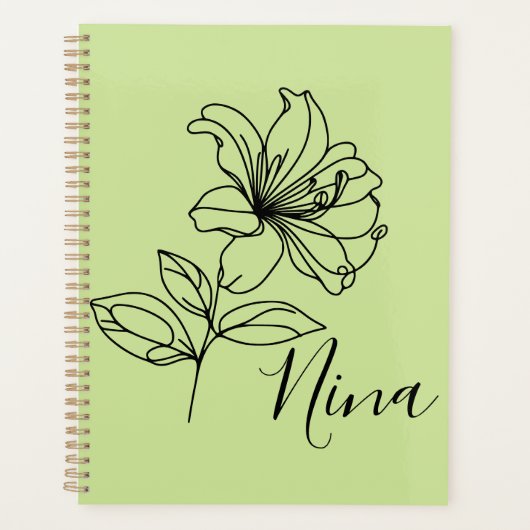 Gepersonaliseerde juni Honeysuckle Geboorte Bloem  Planner (Voorkant)