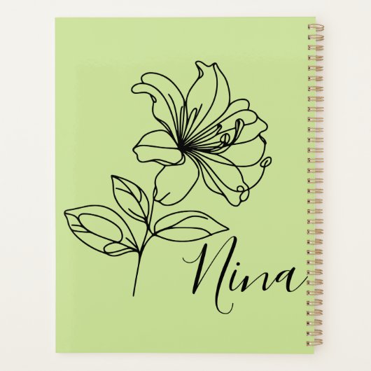 Gepersonaliseerde juni Honeysuckle Geboorte Bloem  Planner (Achterkant)