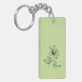 Gepersonaliseerde juni Honeysuckle Geboorte Bloem Sleutelhanger (Voorkant Links)