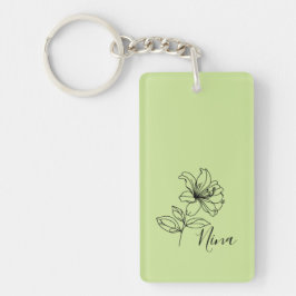 Gepersonaliseerde juni Honeysuckle Geboorte Bloem Sleutelhanger