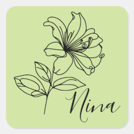 Gepersonaliseerde juni Honeysuckle Geboorte Bloem Vierkante Sticker