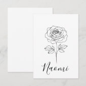 Gepersonaliseerde juni Roos Geboortebloem Cadeau v Bedankkaart (Voorkant / Achterkant)