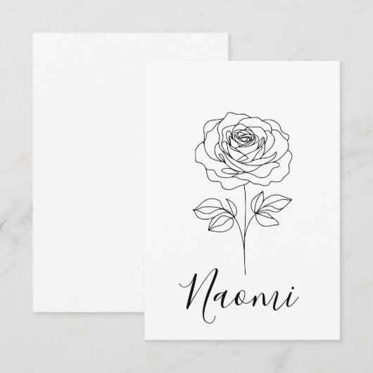 Gepersonaliseerde juni Roos Geboortebloem Cadeau v Bedankkaart (Voorkant / Achterkant)