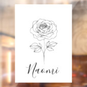 Gepersonaliseerde juni Roos Geboortebloem Cadeau v Raamsticker (Vel 2)