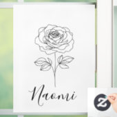 Gepersonaliseerde juni Roos Geboortebloem Cadeau v Raamsticker (Huis)