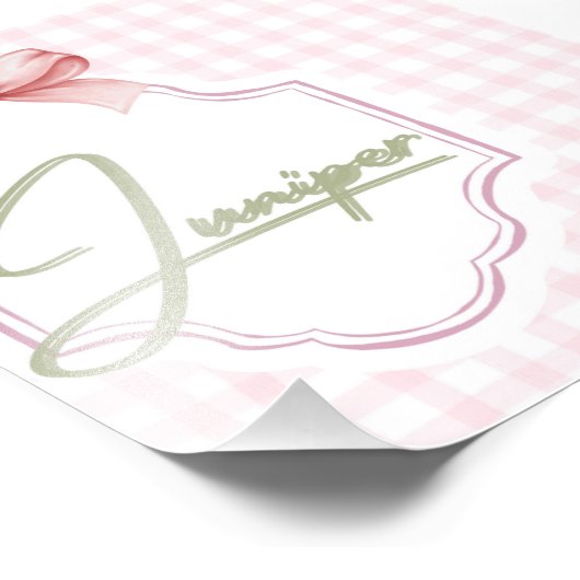 Gepersonaliseerde Juniper Baby Girl Nursery BowGin Foto Afdruk (Hoek)