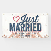 Gepersonaliseerde Just Married Car Banner (Horizontaal)