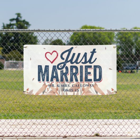 Gepersonaliseerde Just Married Car Banner (Insitu)